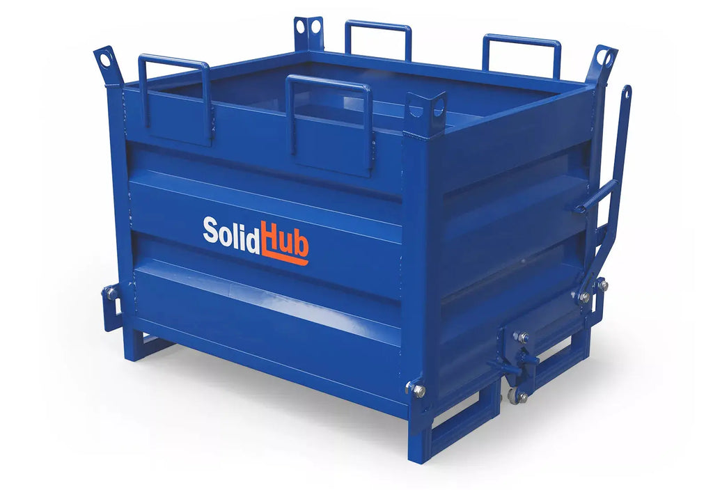 Benne à fond ouvrant KBB680 pour chariot élévateur, volume de remplissage 410 l, SolidHub Construction Materials and Shipping