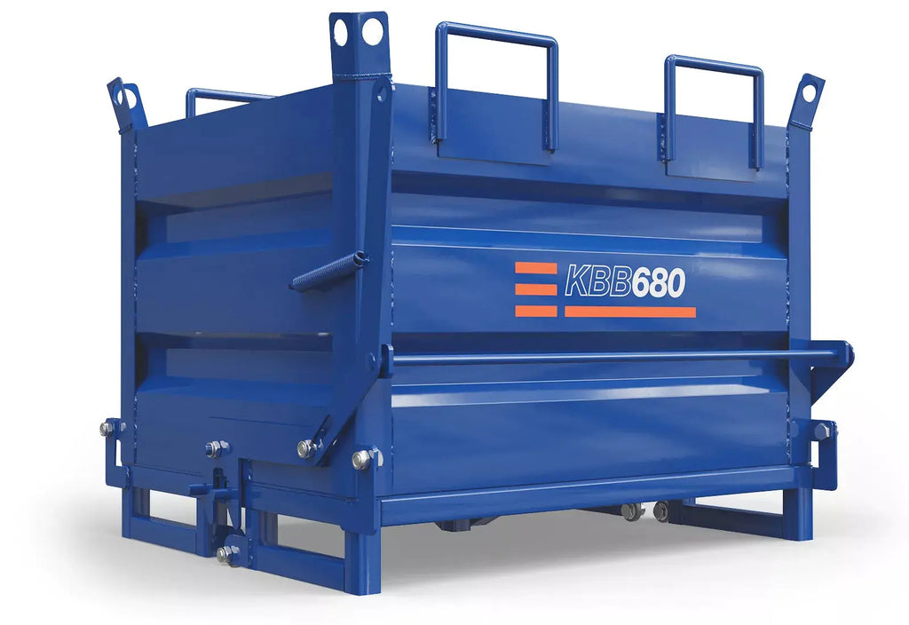 Benne à fond ouvrant KBB680 pour chariot élévateur, volume de remplissage 410 l, SolidHub Construction Materials and Shipping