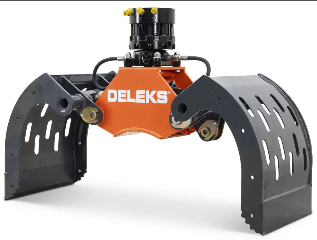 Pince de démolition et de tri pour mini-pelles avec rotateur 360° continue modèle DKP15 + GR-55FF DELEKS