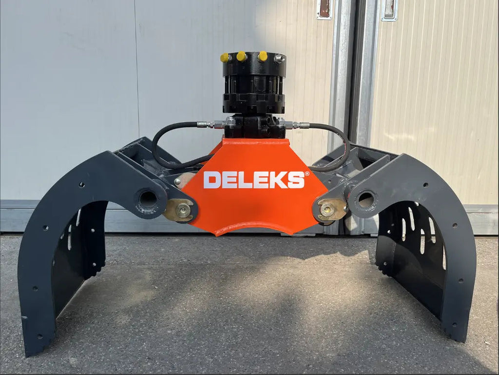 Pince de démolition et de tri pour mini-pelles avec rotateur 360° continue modèle DKP15 + GR-55FF DELEKS