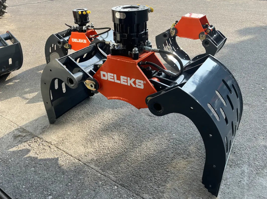 Pince de démolition et de tri pour mini-pelles avec rotateur 360° continue modèle DKP15 + GR-55FF DELEKS