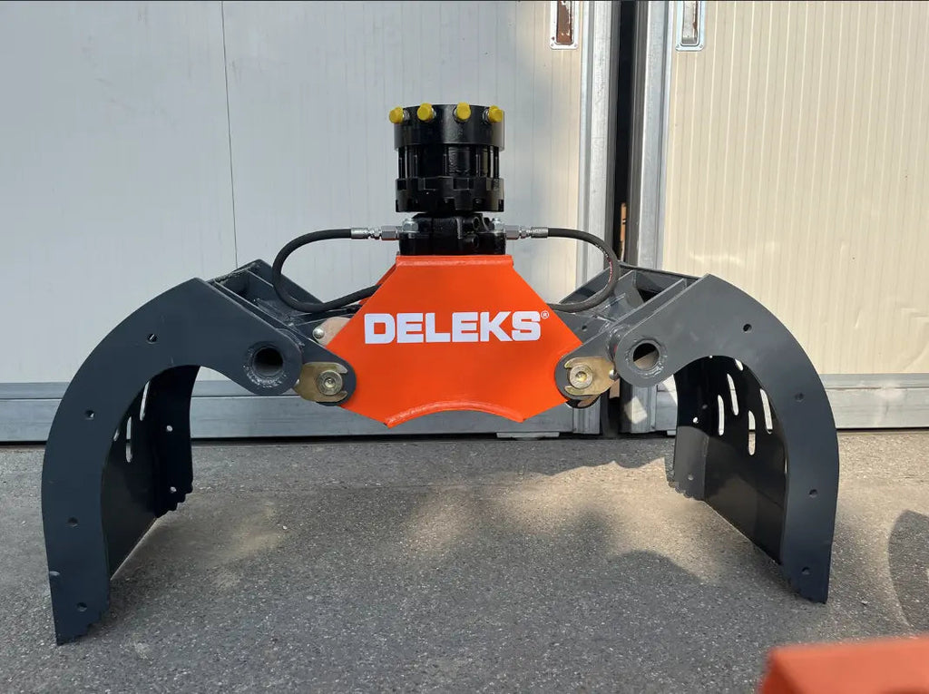 Pince de démolition et de tri pour mini-pelles avec rotateur 360° continue modèle DKP15 + GR-55FF DELEKS