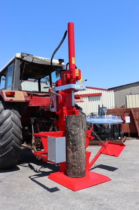 Fendeuse de bûches pour tracteur, 24T, modèle lourd (PI), entraînement par groupe hydraulique indépendant + treuil hydraulique, entraînement prise de force, LERIN CARTEL LERIN CARTEL