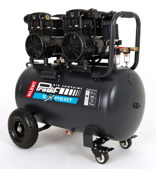 Compresseur mobile 100 litres 230V Silencieux, 15,6 m3/h, 4 cylindres, 3 CV, PROSIL3100, PRODIF EXPERT Construction Materials and Shipping