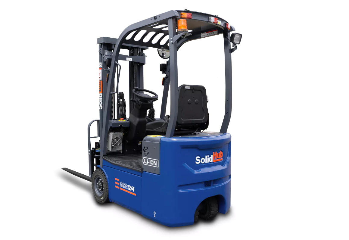 Chariot élévateur électrique LI-ION GSE12/4 avec chargeur, capacité de charge 1.200 kg, SolidHub LI-ION