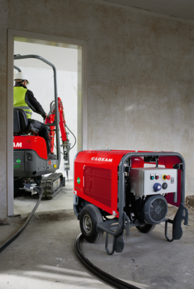 Groupe électrohydrauliquepour minipelle pré-équipée LOXAM