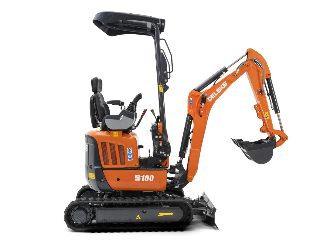 Mini-pelle compacte 1 tonne, moteur Kubota 3 cylindres diesel, déport arrière nul